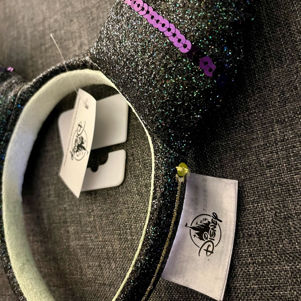 Disney adult Maleficent horns headband. Purple glitter & sequins. Never used.